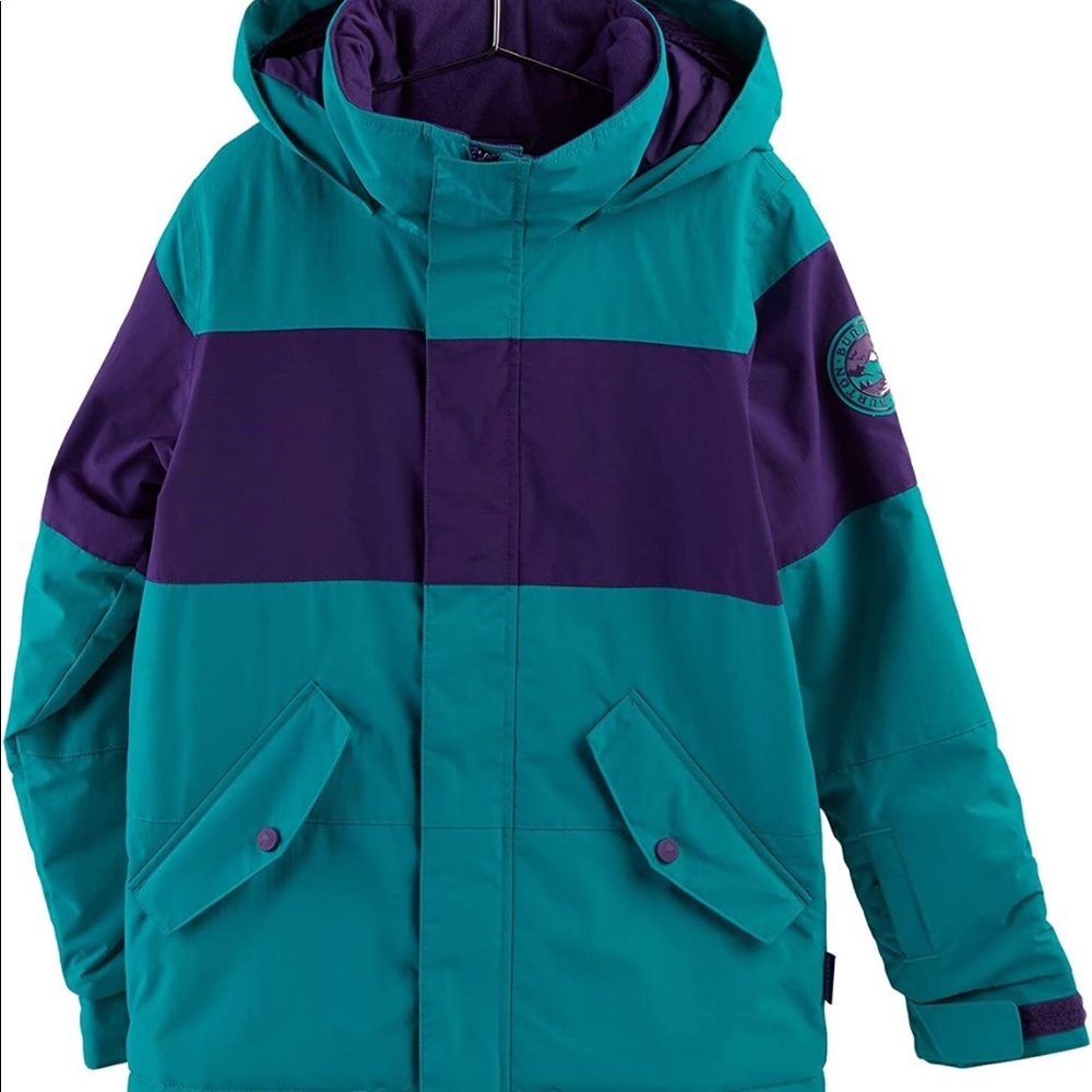 BWT Burton Symbol Ski jacket boys medium dynasty green/ parachute purple
